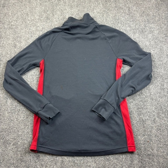 ICEBREAKER Mens Grey/Red Long Sleeve Merino Wool Zip Up size: Medium - Picture 2 of 7